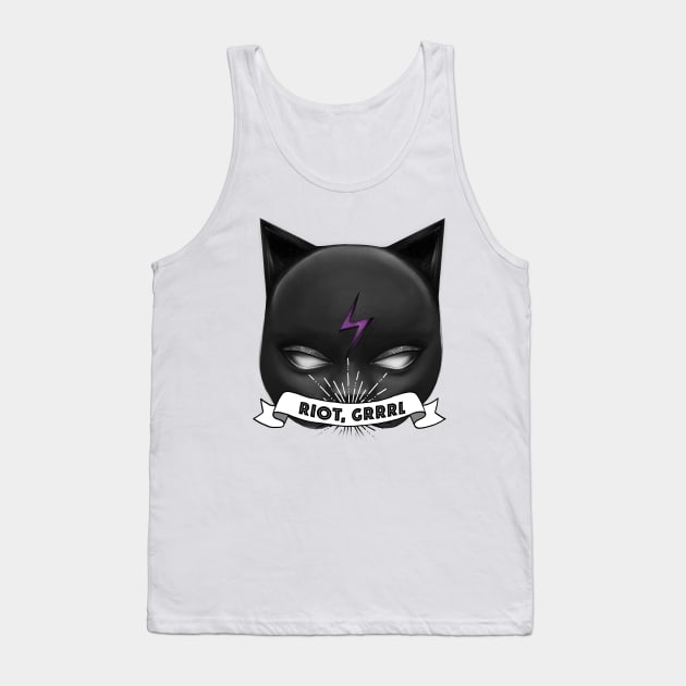 Riot grrl black cat mask Tank Top by Meakm